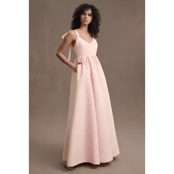 NWT Sachin + Babi Light Pink Bow Sleeveless Formal Long Gown Dress Womens size 4